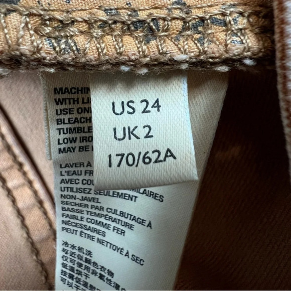 Free People Womens Wild Child Frayed Skinny Jeans Camel Size 24 - Picture 16 of 16